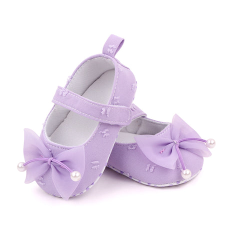 Purple Bow Baby Shoes