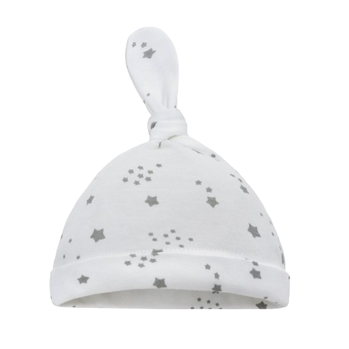 Grey Star on White Romper Beanie Set
