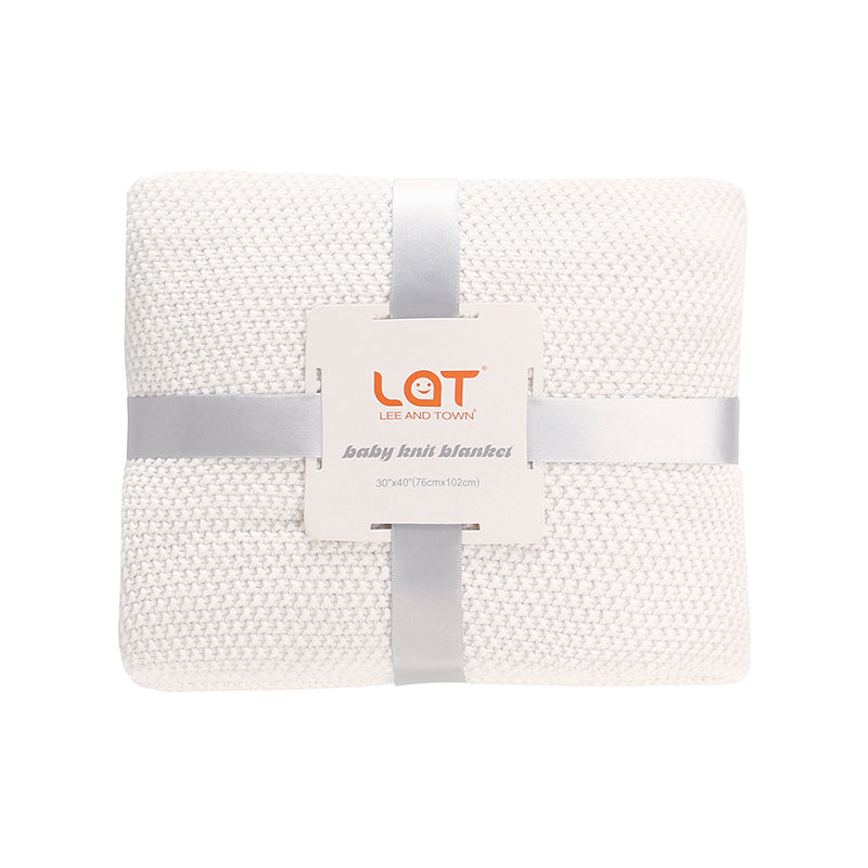 Cream Cotton Knitted Blanket