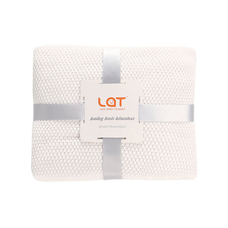 Cream Cotton Knitted Blanket