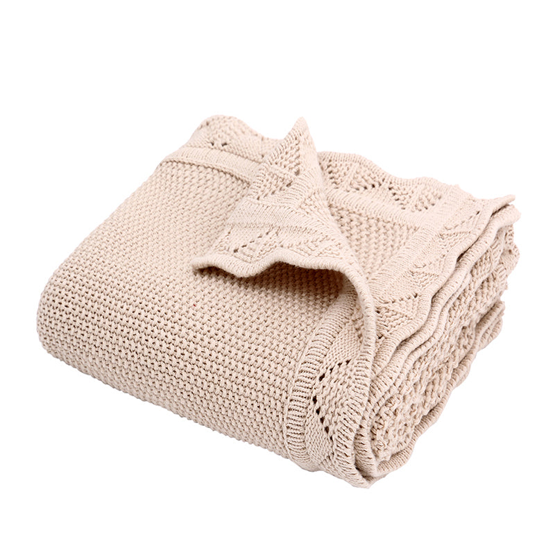 Brown Cotton Crochet Blanket