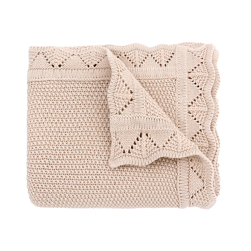 Brown Cotton Crochet Blanket