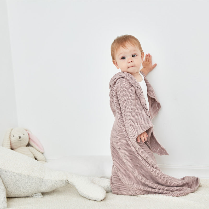 Brown Cotton Crochet Blanket