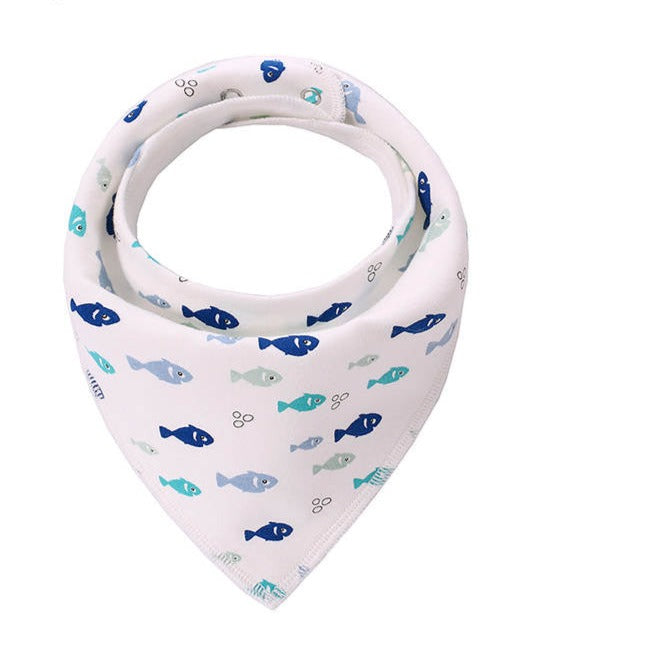 Fish on White Bandana Bib