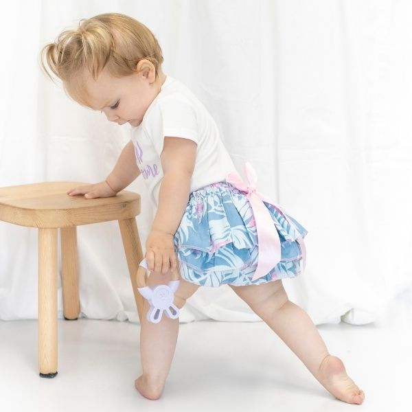 Flamingo Ruffle Bloomers Blue
