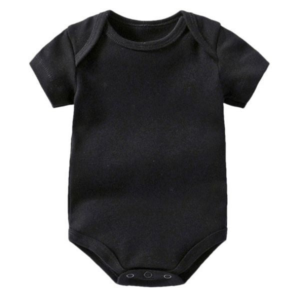 Plain black short sleeve bodysuit