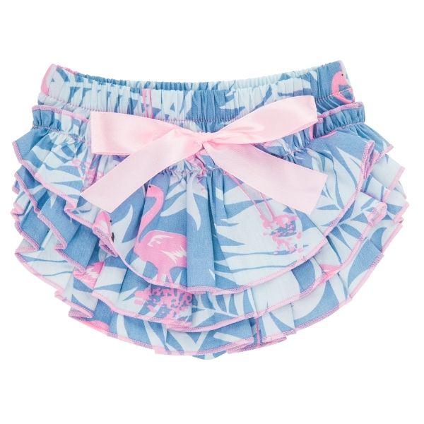 Flamingo Ruffle Bloomers Blue