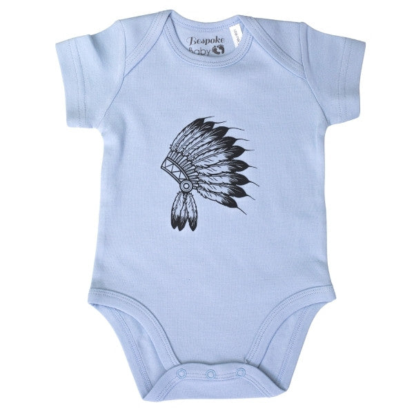 Little Chief | Black on Blue Bodysuit