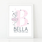 Ballerina Personalised Birth Print
