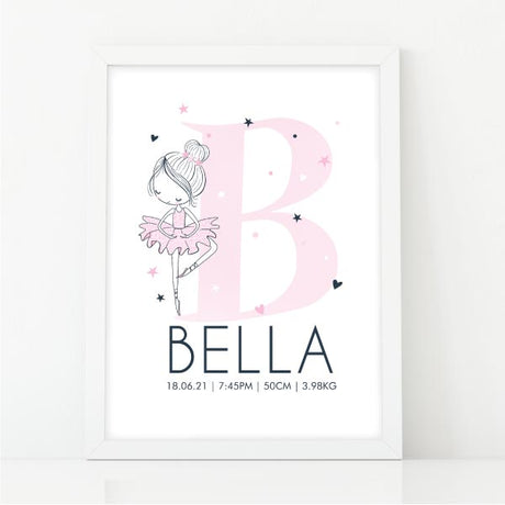 Ballerina Personalised Birth Print