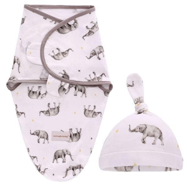 Elephants Swaddle Set Baby Swaddle Australia Bespoke Baby & Kids