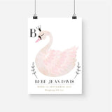 Swan Personalised Birth Print