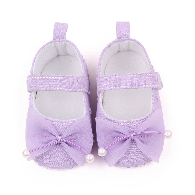 Purple Bow Baby Shoes - Main Image