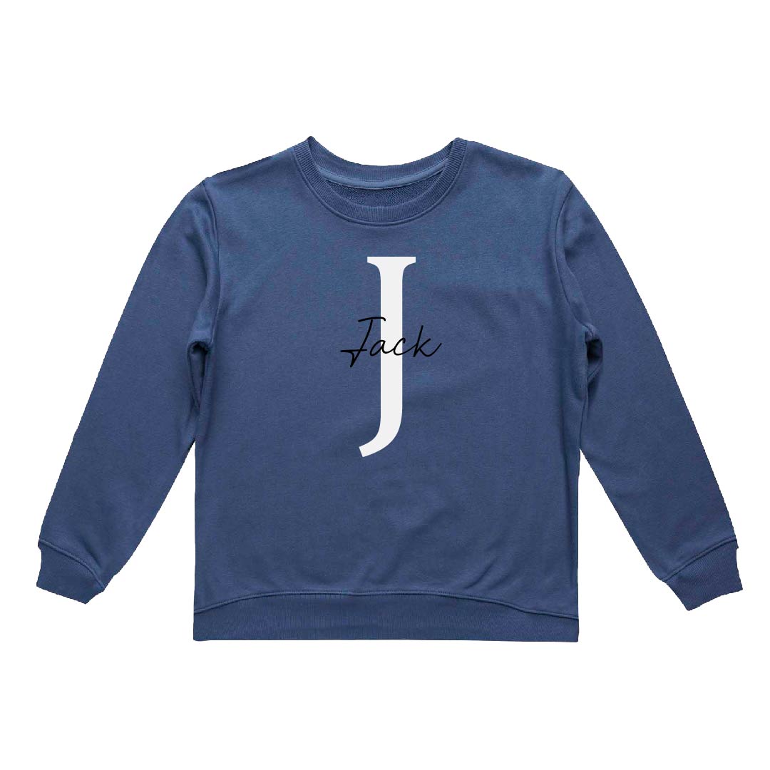 Personalised Big Letter | Boys | Crew Neck