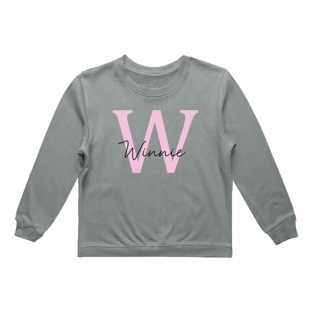 Personalised Big Letter | Girls | Crew Neck