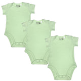 3 PACK of Plain Green Short Sleeve Bodysuit