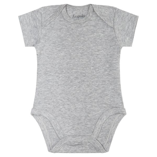 3 PACK of Plain Grey Short Sleeve Bodysuit