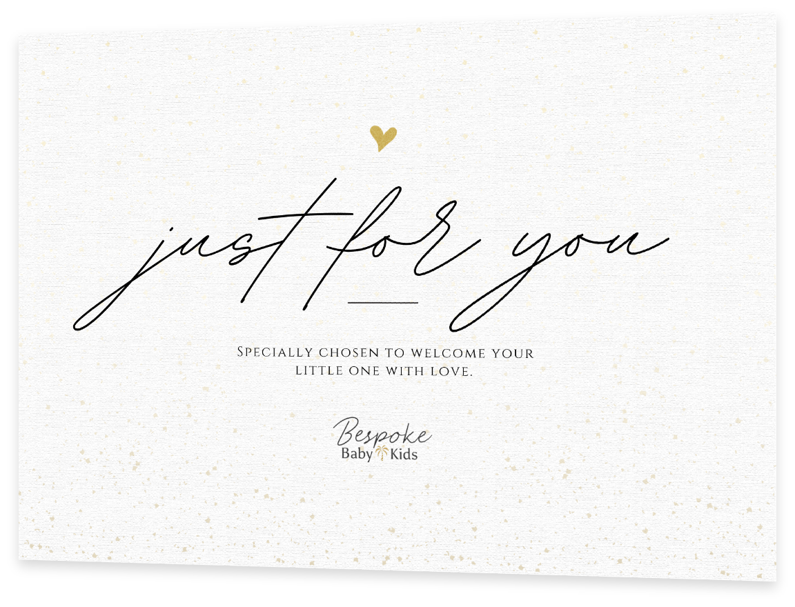 Just For You Calligraphy Card – Bespoke Baby & Kids