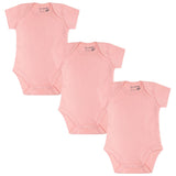 3 PACK of Plain Pink Short Sleeve Bodysuit