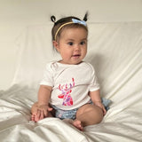 Pink Deer Short Sleeve Bodysuit