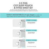 Bunny Forest 2.5 TOG COT Sleep Pouch & Fitted Sheet Set