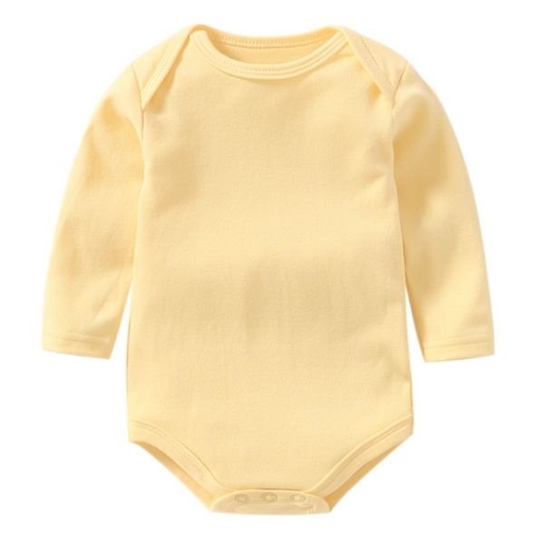 Plain Yellow Long Sleeve Bodysuit