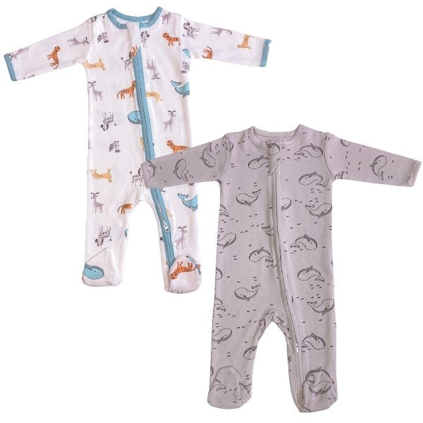 Animals & Whales Romper 2pk