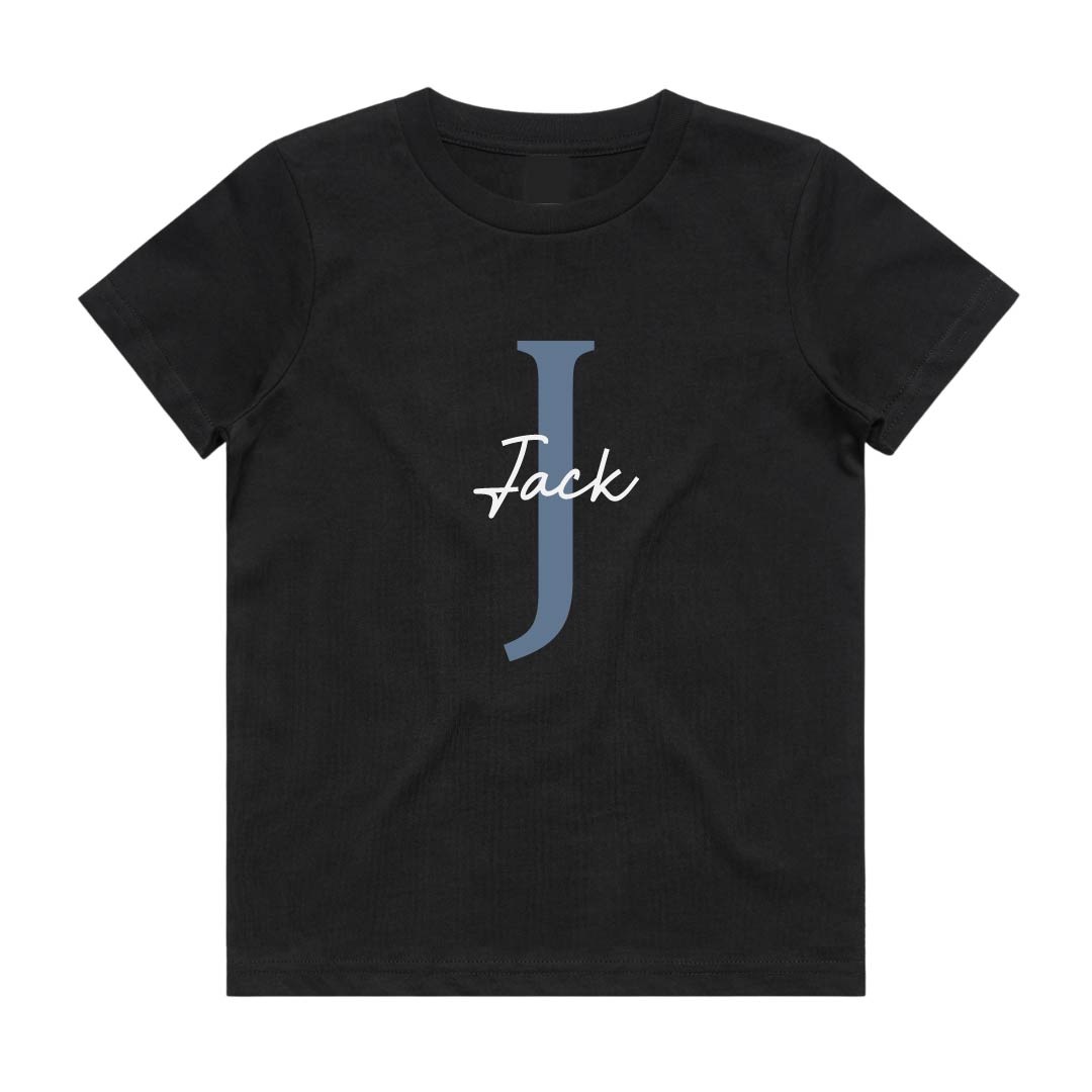 Big Letter Blue Tee | Personalised | 2 Colours