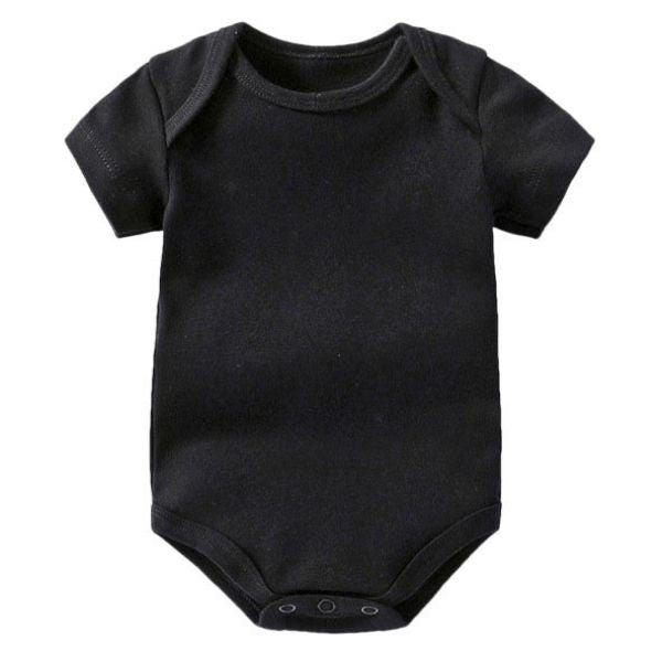 Black Short Sleeve Baby Bodysuit  Unisex Baby Clothes – Bespoke
