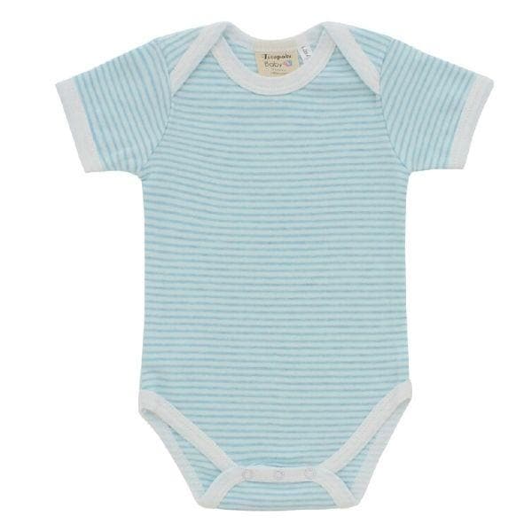 Pinstripe Blue Short Sleeve Bodysuit