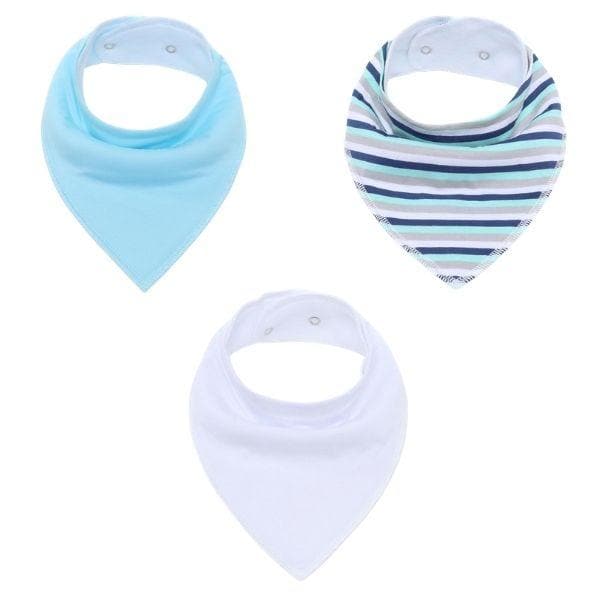 Bibs 3pk - Blue Stripes White
