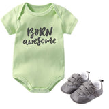 Born Awesome Green + Grey Sneaks