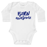Born Awesome | White Bodysuit | 4 Colours