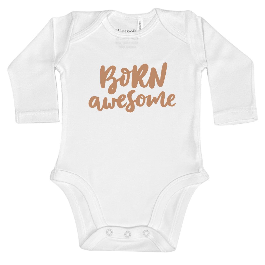 Born Awesome | White Bodysuit | 4 Colours