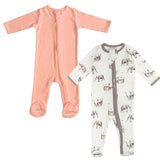 Coral & Elephants Romper 2pk