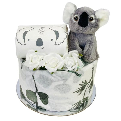 baby shower gifts, baby gifts, nappy cake, baby shower gift ideas, koala drawing, newborn baby gifts, baby bodysuits, baby gifts, australia, unique gifts australia, how to make a nappy cake, cakes online, newborn baby gifts australia, nappy cake ideas, short sleeve bodysuits, baby shower gift ideas australia