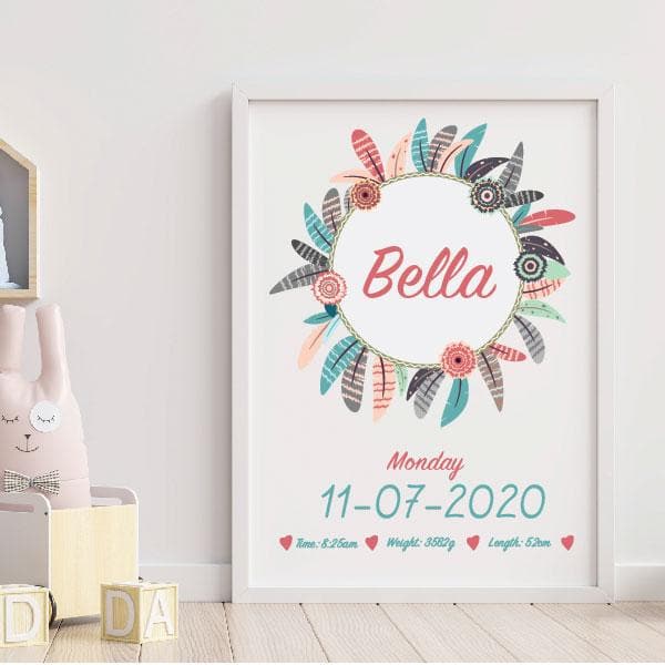 Dream Catcher Personalised Birth Print