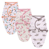 Floral Flamingo Elephants Swaddle 3pk