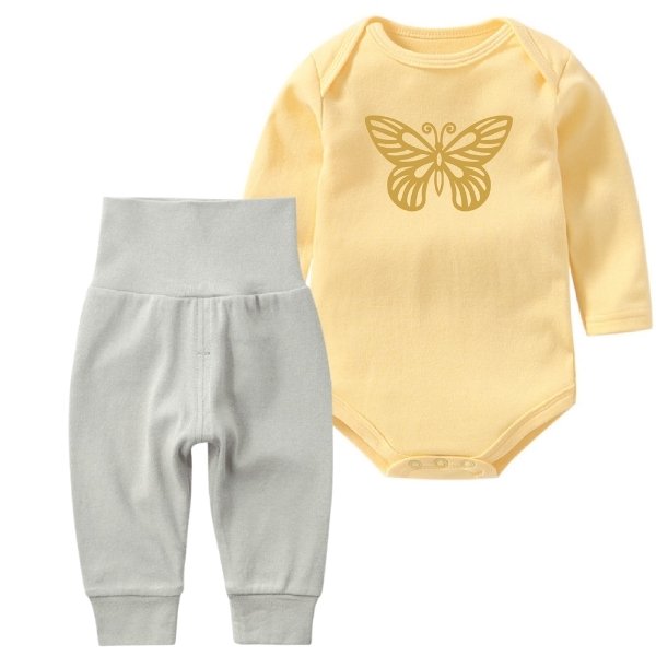 Gold Butterfly | Grey & Yellow Set