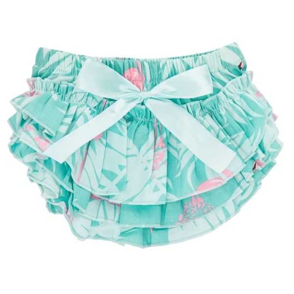 Flamingo Ruffle Bloomers Green