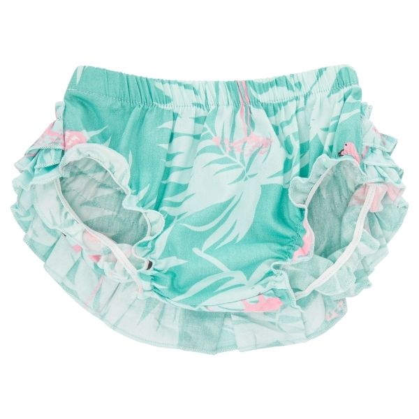 Flamingo Ruffle Bloomers Green