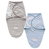 Blue and Grey Stripes Swaddle 2pk