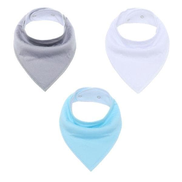 Baby Bibs 3pk - Blue Grey White
