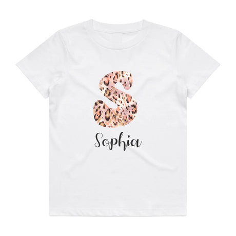 Personalised Leopard Letter Tee | 2 Colours