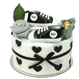 Love Black Baby Shoes Nappy Cake