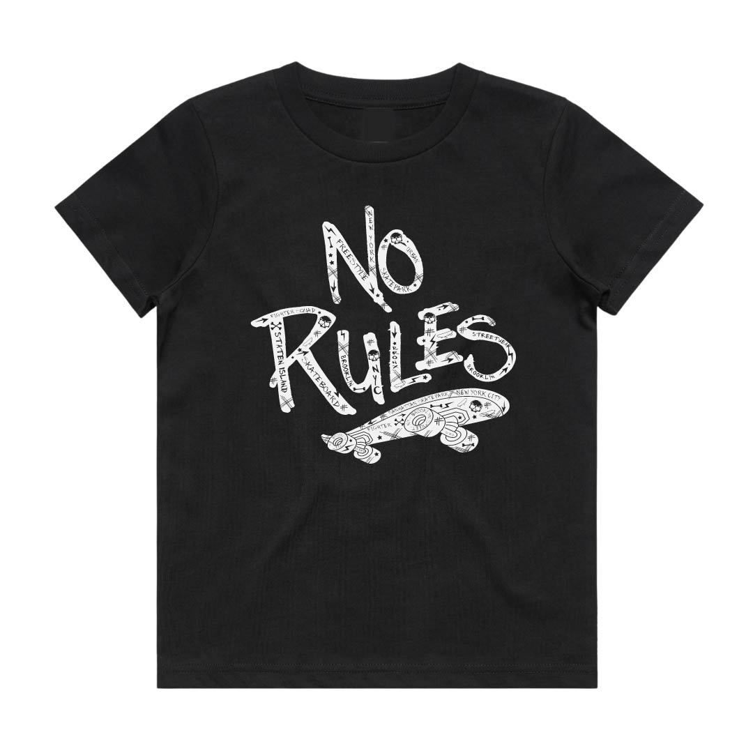 No Rules Skater Tee | Black or White
