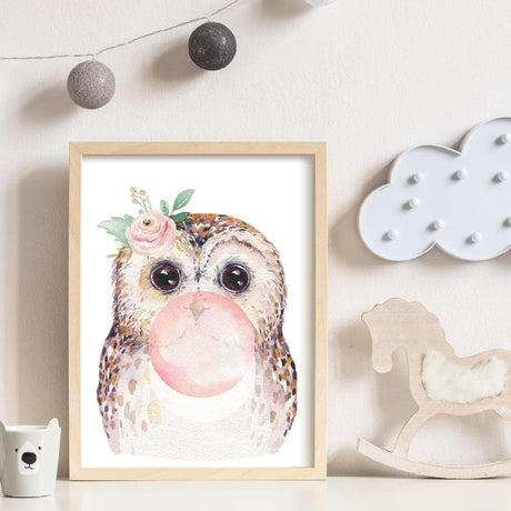 Bubbles Owl Wall Art