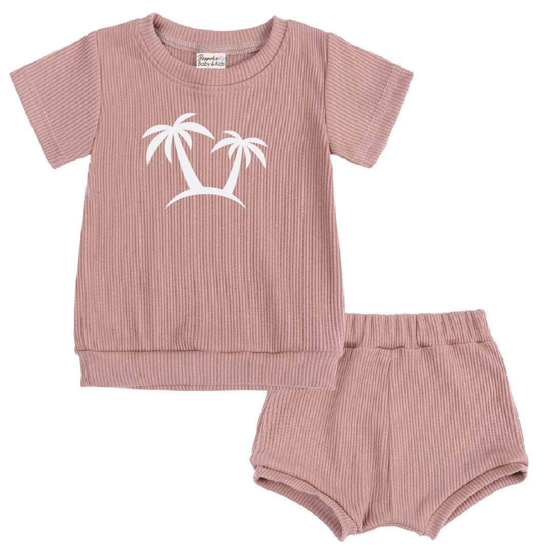 Palm Tree Ribbed Set | 4 Colours