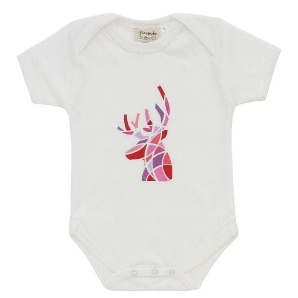 Pink Deer Short Sleeve Bodysuit
