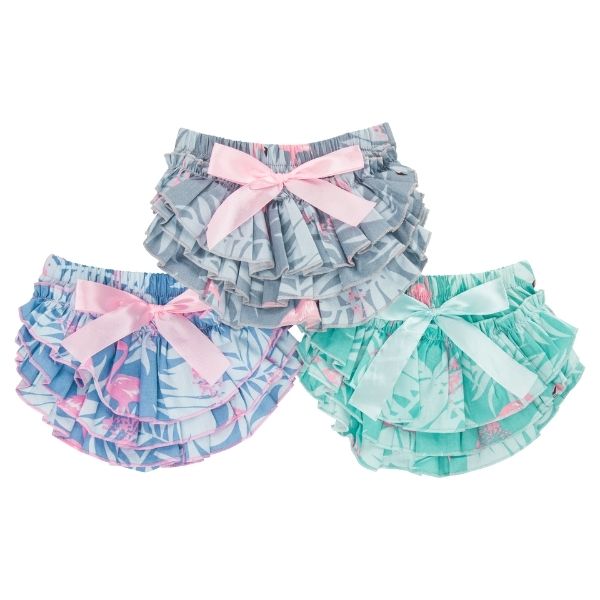 Flamingo Ruffle Bloomers Green